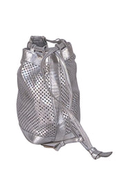 Celine - Silver Metallic Perforated Mini Bucket Bag - Current Boutique
