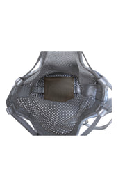 Celine - Silver Metallic Perforated Mini Bucket Bag - Current Boutique