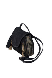 See by Chloe - Black & Gold Metallic Iridescent Baguette Shoulder Bag - Current Boutique