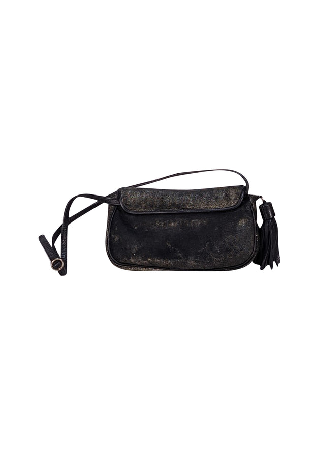 See by Chloe - Black & Gold Metallic Iridescent Baguette Shoulder Bag - Current Boutique