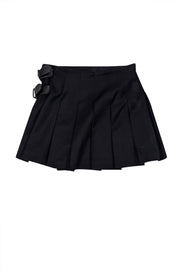 Burberry - Black Wool Pleated Mini Skirt Sz 4 - Current Boutique