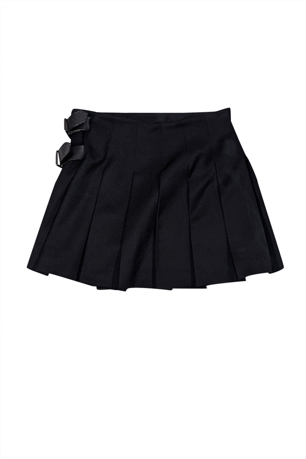 Burberry - Black Wool Pleated Mini Skirt Sz 4 - Current Boutique