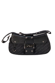 Christian Dior - Black Leather & Canvas Monogram Columbus Diorissimo Shoulder Bag - Current Boutique