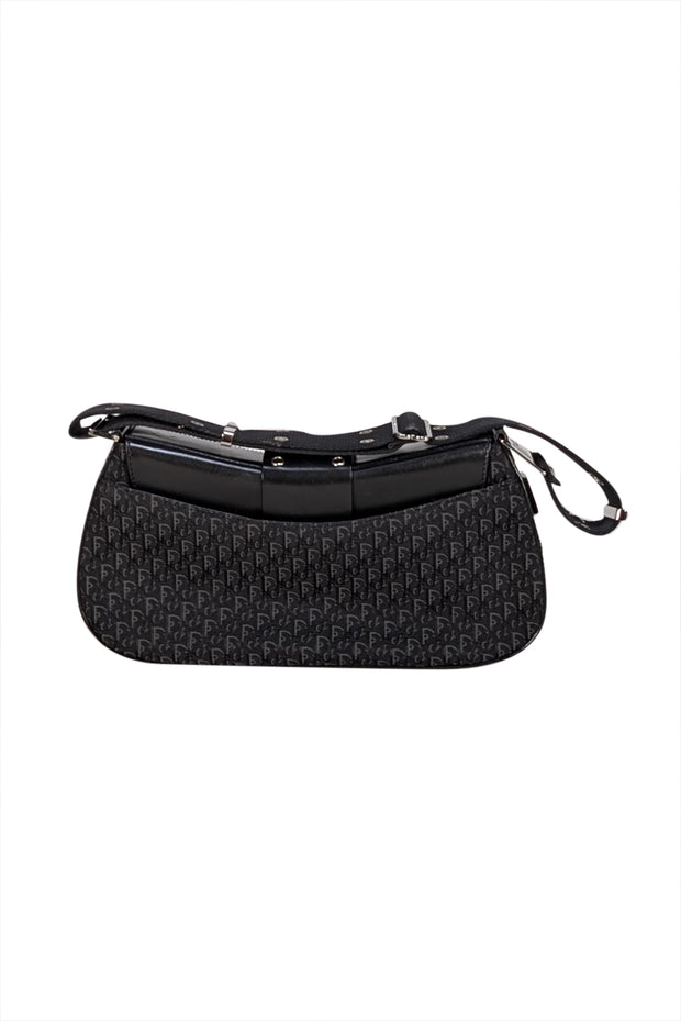 Christian Dior - Black Leather & Canvas Monogram Columbus Diorissimo Shoulder Bag - Current Boutique
