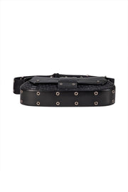 Christian Dior - Black Leather & Canvas Monogram Columbus Diorissimo Shoulder Bag - Current Boutique