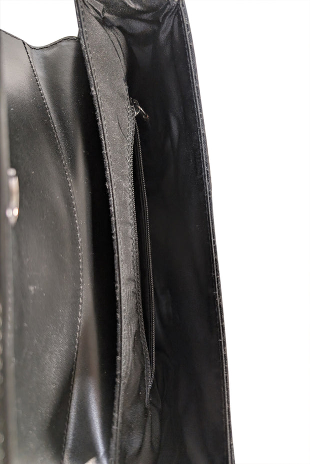 Christian Dior - Black Leather & Canvas Monogram Columbus Diorissimo Shoulder Bag - Current Boutique