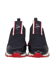 Christian Louboutin - Black w/Red Trim Slip On Sneakers Sz 7
