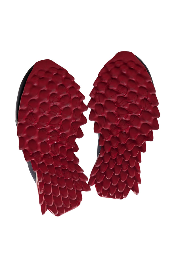 Christian Louboutin - Black w/Red Trim Slip On Sneakers Sz 7