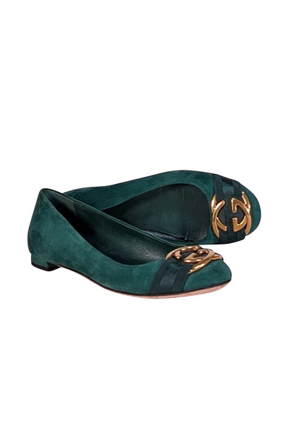 Gucci - Green Suede Ballet Flats Sz 6.5