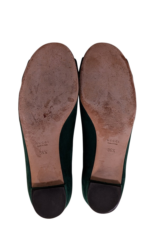 Gucci - Green Suede Ballet Flats Sz 6.5