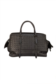 Bottega Veneta - Black Intrecciato Leather Handbag