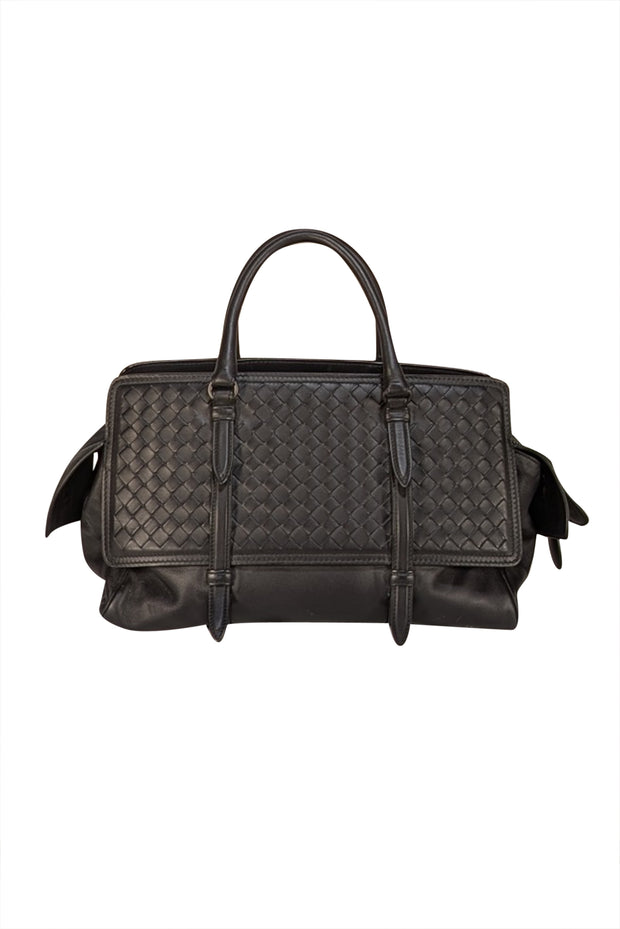 Bottega Veneta - Black Intrecciato Leather Handbag