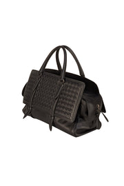 Bottega Veneta - Black Intrecciato Leather Handbag