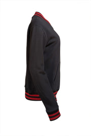 Saint Laurent - Black W/ Red Stripes Cotton Bomber Jacket Sz M - Current Boutique