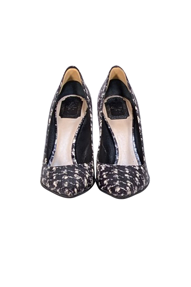 Christian Dior - Black & White Snakeskin Embossed Pointed Toe Pumps Sz 9.5