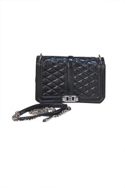 Rebecca Minkoff - Black Quilted Front Leather Crossbody Bag - Current Boutique