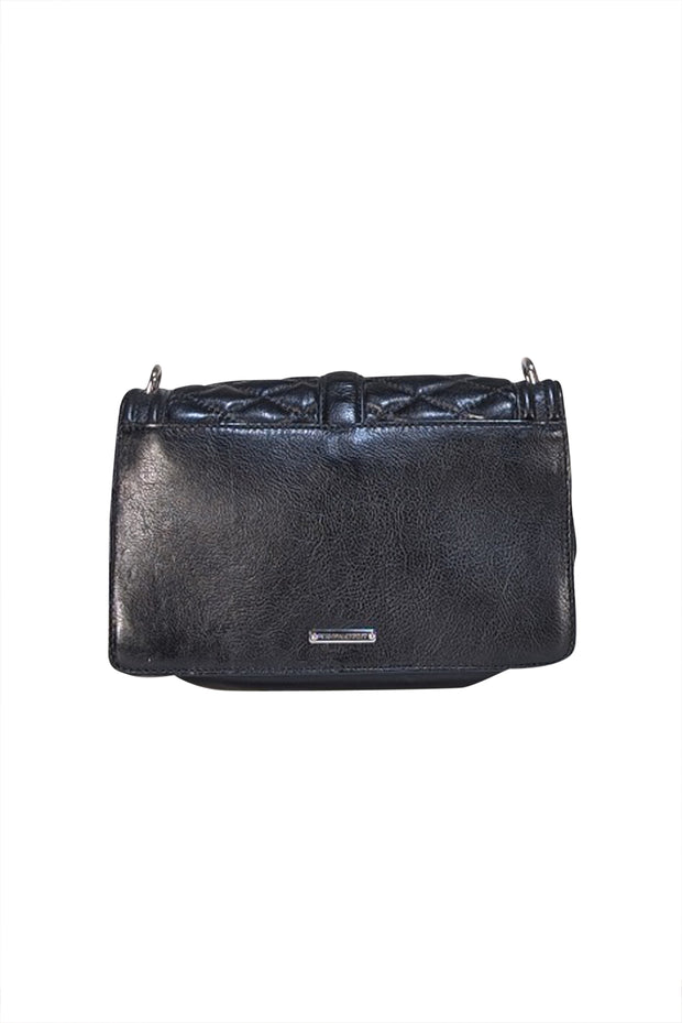 Rebecca Minkoff - Black Quilted Front Leather Crossbody Bag - Current Boutique