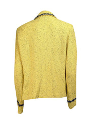 St. John - Yellow & Black Blend Pearl Button Front Blazer Sz 14