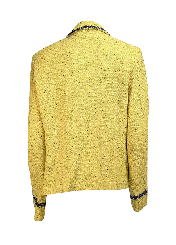 St. John - Yellow & Black Blend Pearl Button Front Blazer Sz 14