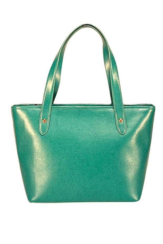 Lauren Ralph Lauren - Green Leather Zipper Tote Bag - Current Boutique