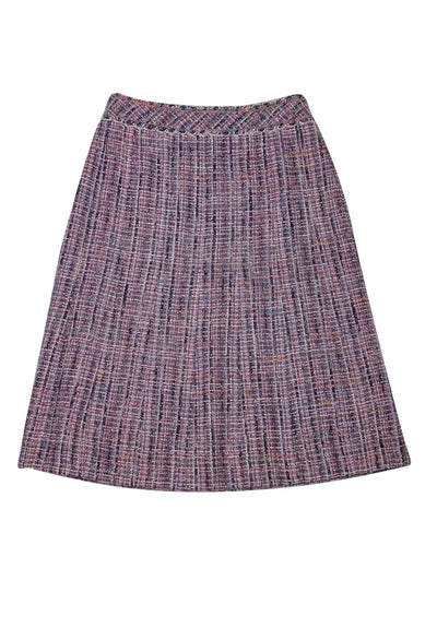 Chanel - Purple, Pink, Cream, Grey, & Red Tweed Skirt Sz 2
