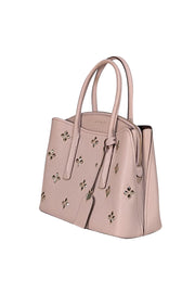 Kate Spade - Light Pink Pebbled Leather Gold Spade Trim Satchel Bag