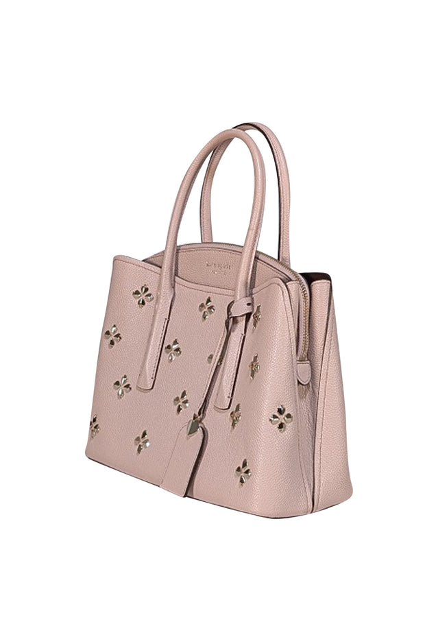 Kate Spade - Light Pink Pebbled Leather Gold Spade Trim Satchel Bag