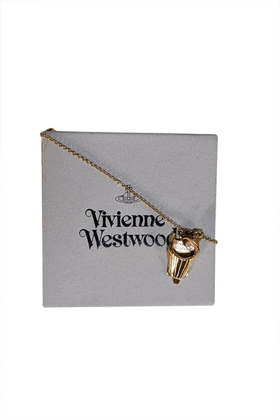 Vivienne Westwood - Gold Colored Bustier w/ Pearl Chain Necklace