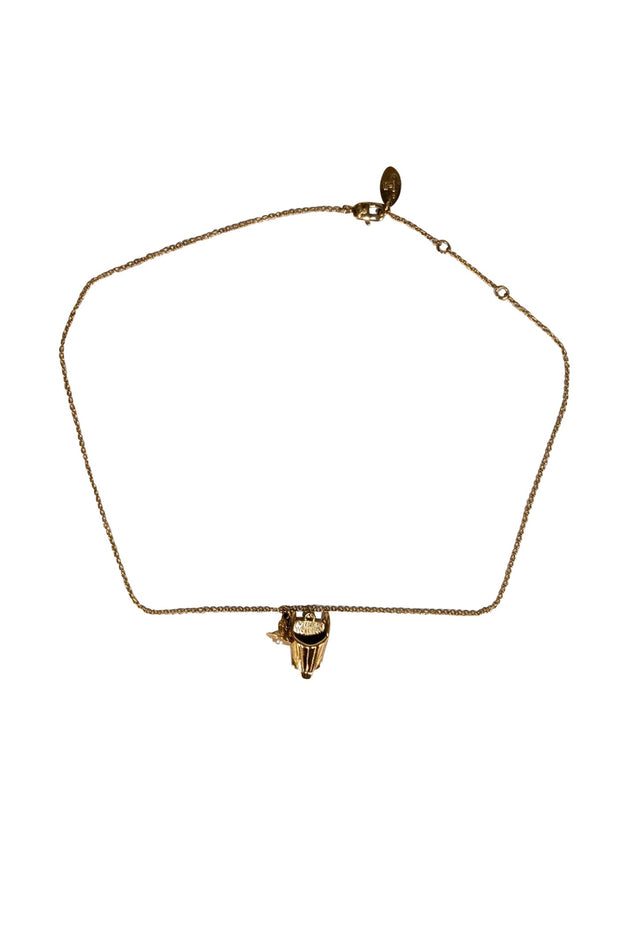 Vivienne Westwood - Gold Colored Bustier w/ Pearl Chain Necklace