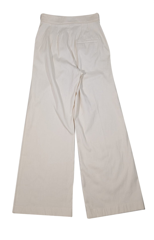 Marella - Cream Wide Leg Pants w/ Gold Button Trim Sz XS