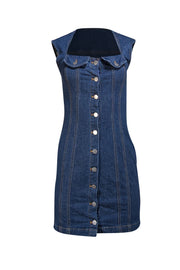 Amanda Uprichard - Dark Wash Blue Denim Button Front Dress Sz S