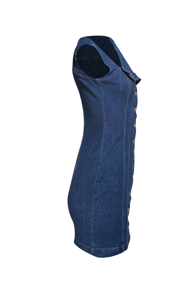 Amanda Uprichard - Dark Wash Blue Denim Button Front Dress Sz S