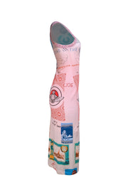 Camilla - Pink & Multicolor Graphic Print Sleeveless Midi Dress Sz XS - Current Boutique