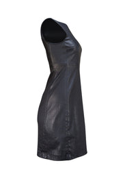 Theory - Black Lamb Leather Sleeveless Dress Sz 2 - Current Boutique