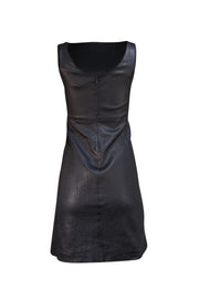 Theory - Black Lamb Leather Sleeveless Dress Sz 2 - Current Boutique