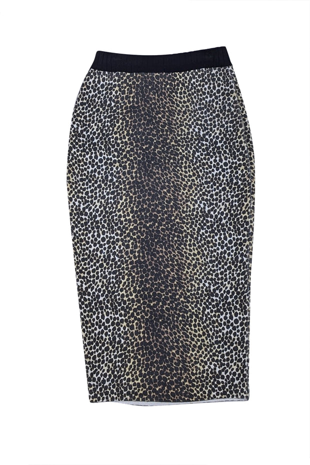 Dolce & Gabbana - Tan, Cream, & Black Leopard Print Knit Skirt Sz S