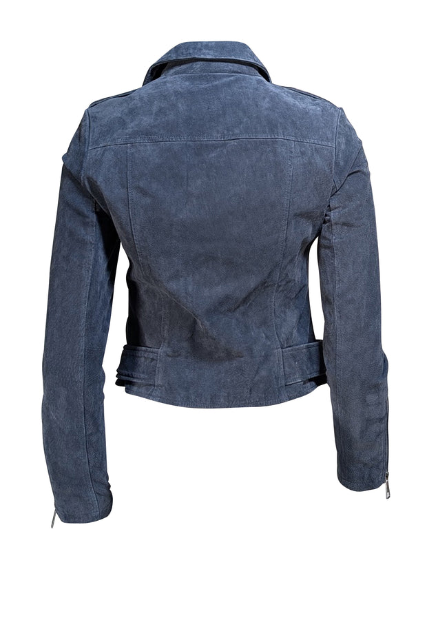 Bagatelle - Blue Genuine Leather Moto Zipper Jacket Sz S