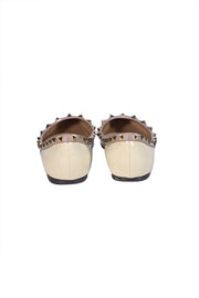 Valentino - Ivory Patent Leather "Rockstud" Ballet Flats Sz 9