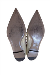 Valentino - Ivory Patent Leather "Rockstud" Ballet Flats Sz 9