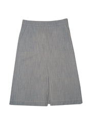 Akris Punto - Light Wash Denim A-line Midi Skirt Sz 10