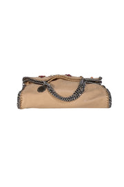 Stella McCartney - Beige Faux Suede Falabella Bag w/ Multicolor Jewel Front Detail