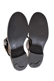 Louis Vuitton - Brown Monogram & Black Leather Citizen Flat Combat Boot Sz 11 - Current Boutique