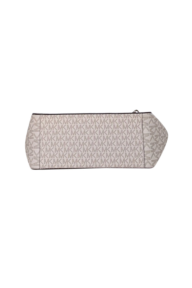 Michael Kors - White Monogram Large Shoulder Bag - Current Boutique