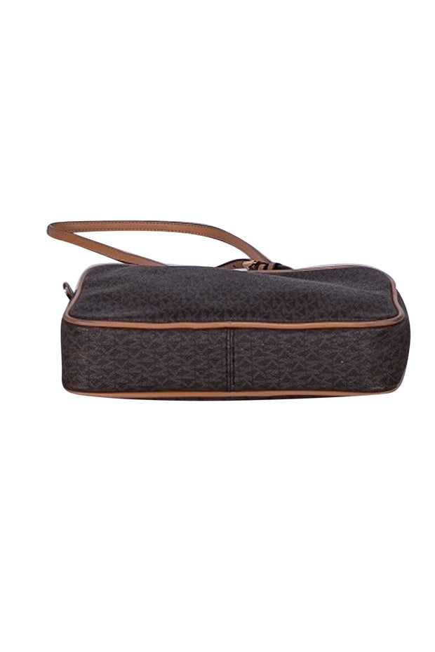 Michael Kors - Brown Monogram Print Crossbody Bag - Current Boutique