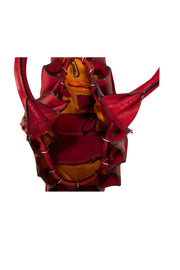 Lupo - Red Leather Pleated Shoulder Bag - Current Boutique