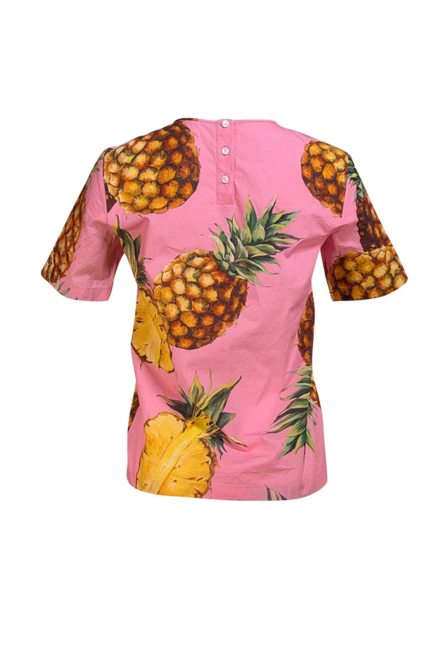Dolce & Gabbana - Bubblegum Pink W/ Pineapple Print Shirt Sz 0
