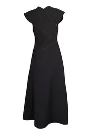 Acler - Black Sleeveless V-Neckline Midi Dress Sz 6