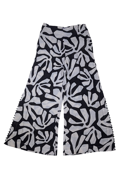 Pink Filosofy - Ivory & Black Print Hiroko Pants Sz L