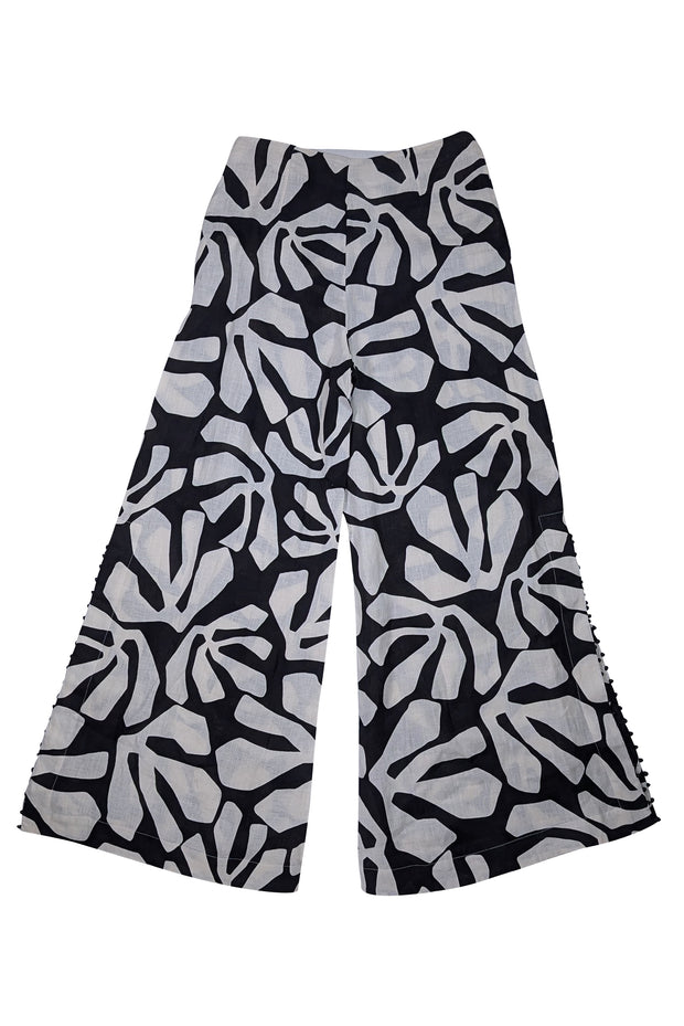 Pink Filosofy - Ivory & Black Print Hiroko Pants Sz L