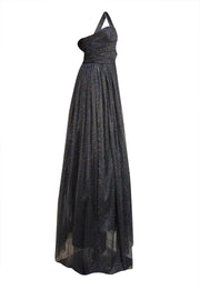 Roman - Black & Silver Metallic Tulle "Siyah" Gown Sz 4
